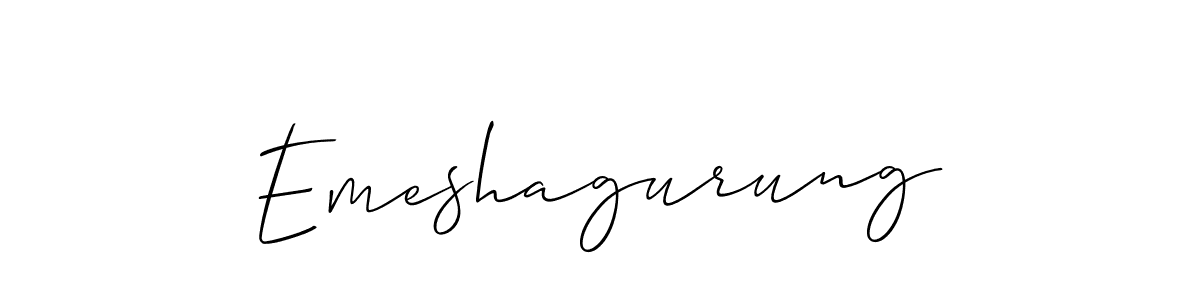 The best way (Allison_Script) to make a short signature is to pick only two or three words in your name. The name Emeshagurung include a total of six letters. For converting this name. Emeshagurung signature style 2 images and pictures png