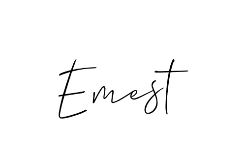Use a signature maker to create a handwritten signature online. With this signature software, you can design (Allison_Script) your own signature for name Emest. Emest signature style 2 images and pictures png