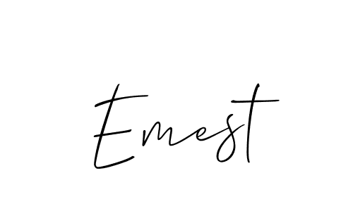 Use a signature maker to create a handwritten signature online. With this signature software, you can design (Allison_Script) your own signature for name Emest. Emest signature style 2 images and pictures png