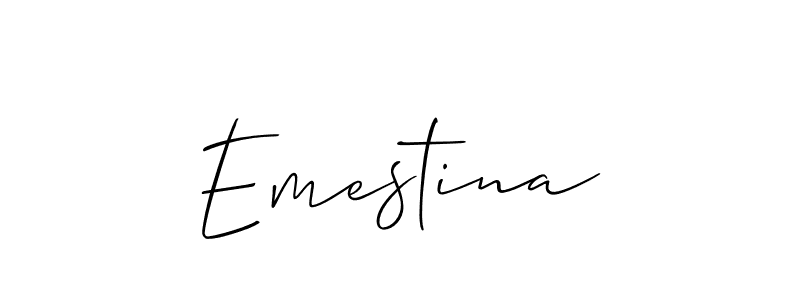 Allison_Script is a professional signature style that is perfect for those who want to add a touch of class to their signature. It is also a great choice for those who want to make their signature more unique. Get Emestina name to fancy signature for free. Emestina signature style 2 images and pictures png