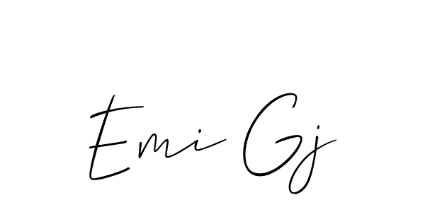 Emi Gj stylish signature style. Best Handwritten Sign (Allison_Script) for my name. Handwritten Signature Collection Ideas for my name Emi Gj. Emi Gj signature style 2 images and pictures png