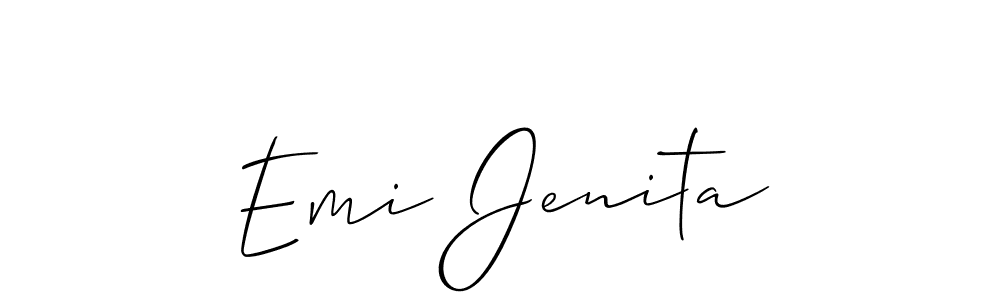 Use a signature maker to create a handwritten signature online. With this signature software, you can design (Allison_Script) your own signature for name Emi Jenita. Emi Jenita signature style 2 images and pictures png
