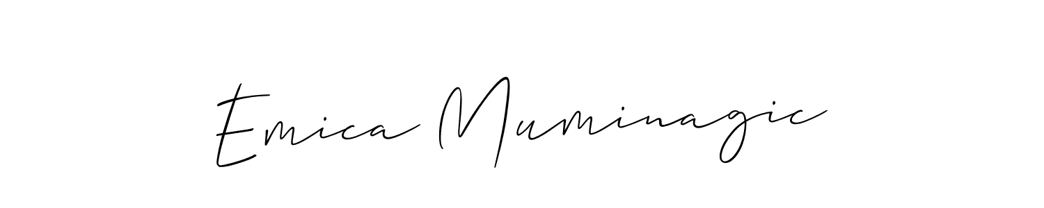 Similarly Allison_Script is the best handwritten signature design. Signature creator online .You can use it as an online autograph creator for name Emica Muminagic. Emica Muminagic signature style 2 images and pictures png