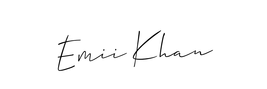 You should practise on your own different ways (Allison_Script) to write your name (Emii Khan) in signature. don't let someone else do it for you. Emii Khan signature style 2 images and pictures png