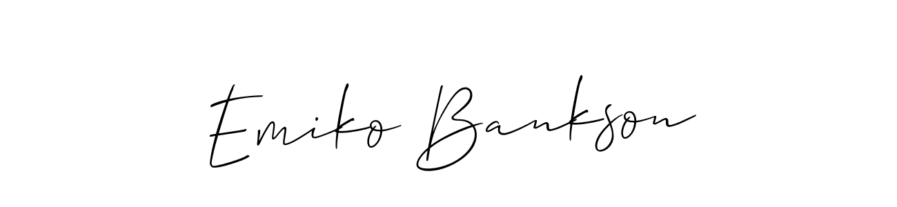 Make a short Emiko Bankson signature style. Manage your documents anywhere anytime using Allison_Script. Create and add eSignatures, submit forms, share and send files easily. Emiko Bankson signature style 2 images and pictures png