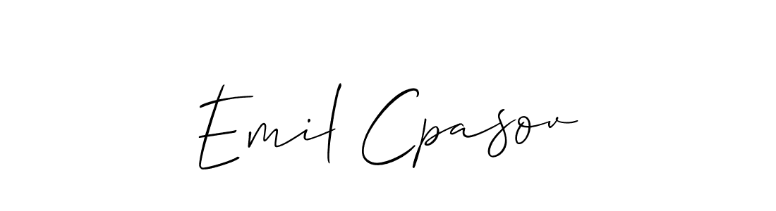 It looks lik you need a new signature style for name Emil Cpasov. Design unique handwritten (Allison_Script) signature with our free signature maker in just a few clicks. Emil Cpasov signature style 2 images and pictures png