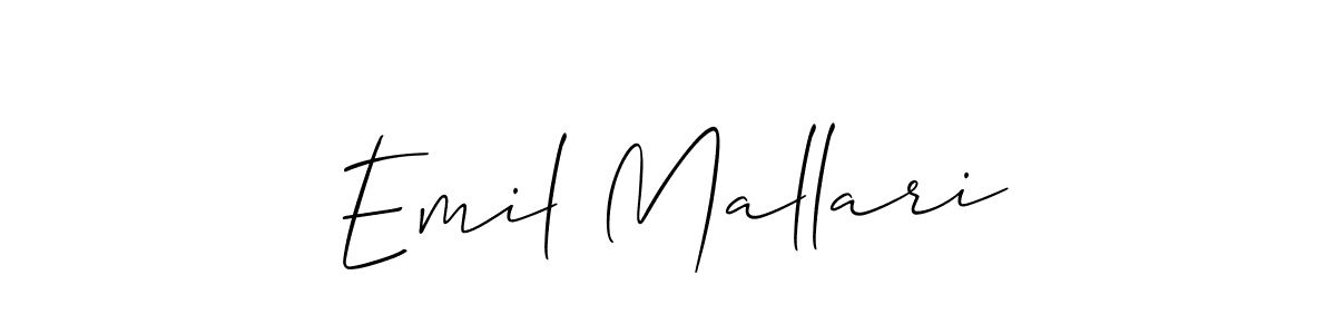 Design your own signature with our free online signature maker. With this signature software, you can create a handwritten (Allison_Script) signature for name Emil Mallari. Emil Mallari signature style 2 images and pictures png