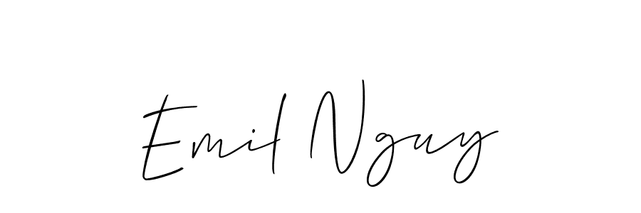 How to Draw Emil Nguy signature style? Allison_Script is a latest design signature styles for name Emil Nguy. Emil Nguy signature style 2 images and pictures png