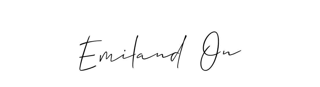 It looks lik you need a new signature style for name Emiland  On. Design unique handwritten (Allison_Script) signature with our free signature maker in just a few clicks. Emiland  On signature style 2 images and pictures png