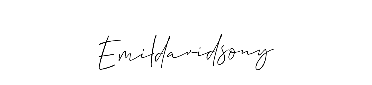 Similarly Allison_Script is the best handwritten signature design. Signature creator online .You can use it as an online autograph creator for name Emildavidsony. Emildavidsony signature style 2 images and pictures png