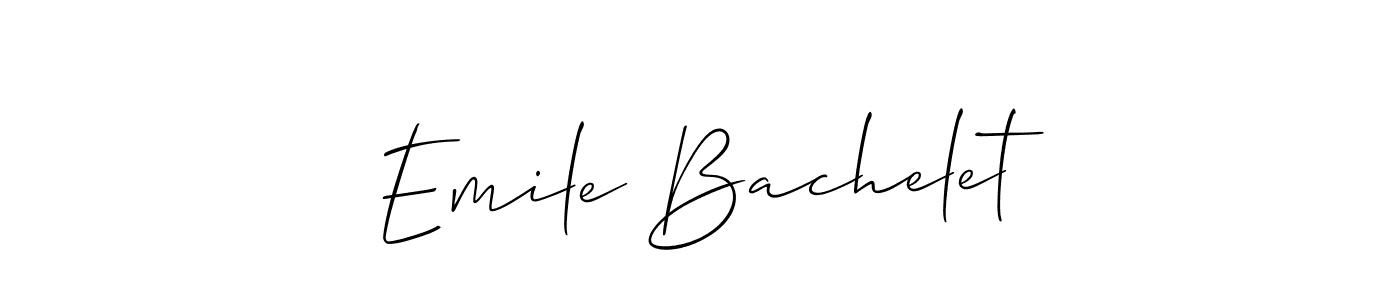 Make a beautiful signature design for name Emile Bachelet. With this signature (Allison_Script) style, you can create a handwritten signature for free. Emile Bachelet signature style 2 images and pictures png