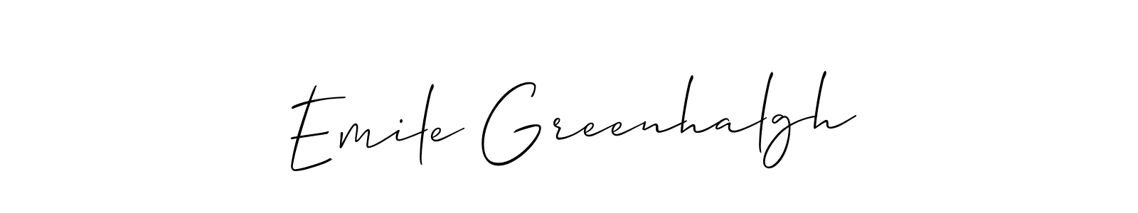 Create a beautiful signature design for name Emile Greenhalgh. With this signature (Allison_Script) fonts, you can make a handwritten signature for free. Emile Greenhalgh signature style 2 images and pictures png