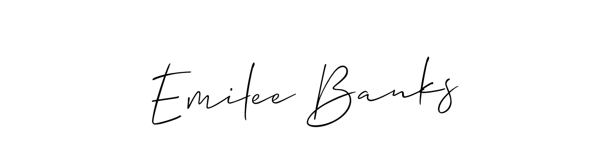 It looks lik you need a new signature style for name Emilee Banks. Design unique handwritten (Allison_Script) signature with our free signature maker in just a few clicks. Emilee Banks signature style 2 images and pictures png