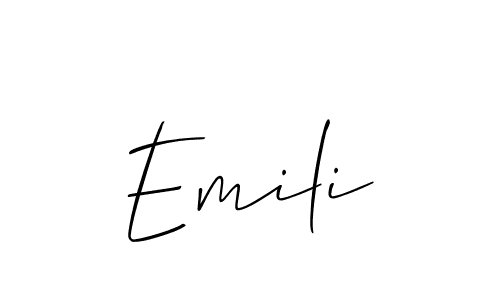 Allison_Script is a professional signature style that is perfect for those who want to add a touch of class to their signature. It is also a great choice for those who want to make their signature more unique. Get Emili name to fancy signature for free. Emili signature style 2 images and pictures png