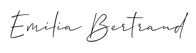 Download transparent PNG signature for name Emilia Bertrand styled with Allison_Script font. Ready to paste directly into PDF and Word agreements. Emilia Bertrand signature style 2 images and pictures png