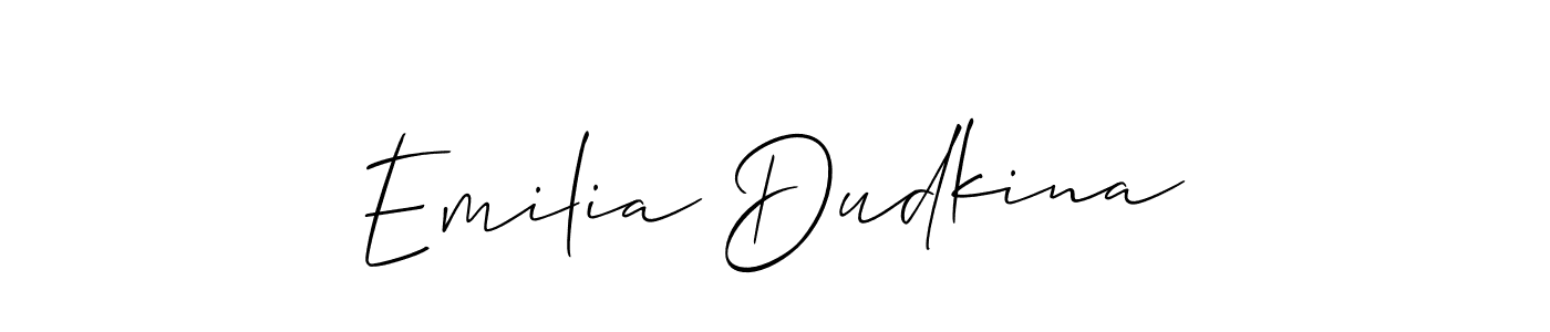 Also You can easily find your signature by using the search form. We will create Emilia Dudkina name handwritten signature images for you free of cost using Allison_Script sign style. Emilia Dudkina signature style 2 images and pictures png