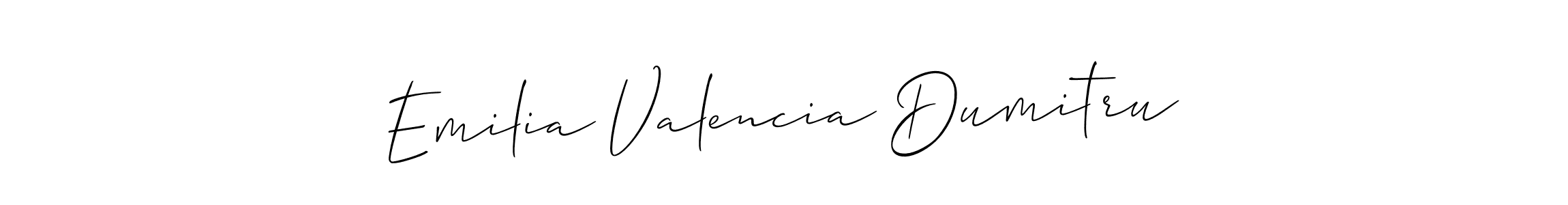 It looks lik you need a new signature style for name Emilia Valencia Dumitru. Design unique handwritten (Allison_Script) signature with our free signature maker in just a few clicks. Emilia Valencia Dumitru signature style 2 images and pictures png