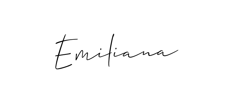 Make a short Emiliana signature style. Manage your documents anywhere anytime using Allison_Script. Create and add eSignatures, submit forms, share and send files easily. Emiliana signature style 2 images and pictures png