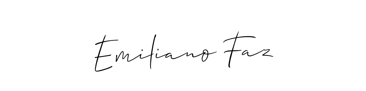 Use a signature maker to create a handwritten signature online. With this signature software, you can design (Allison_Script) your own signature for name Emiliano Faz. Emiliano Faz signature style 2 images and pictures png