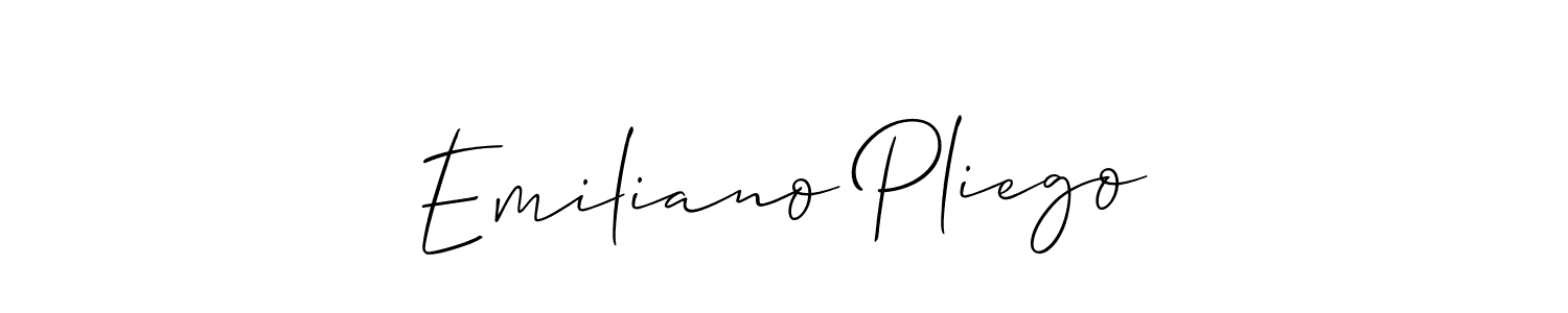 Design your own signature with our free online signature maker. With this signature software, you can create a handwritten (Allison_Script) signature for name Emiliano Pliego. Emiliano Pliego signature style 2 images and pictures png