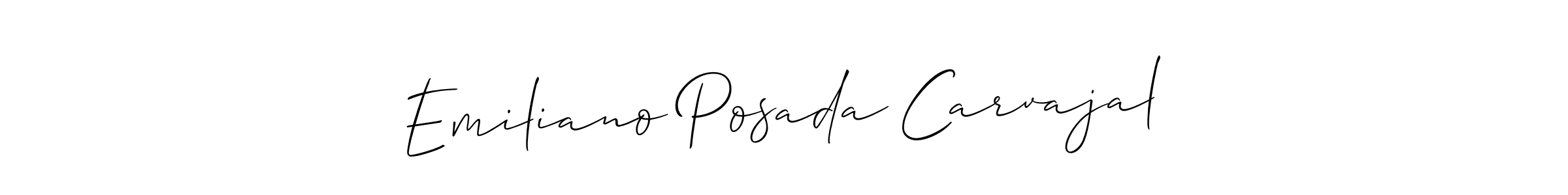 The best way (Allison_Script) to make a short signature is to pick only two or three words in your name. The name Emiliano Posada Carvajal include a total of six letters. For converting this name. Emiliano Posada Carvajal signature style 2 images and pictures png