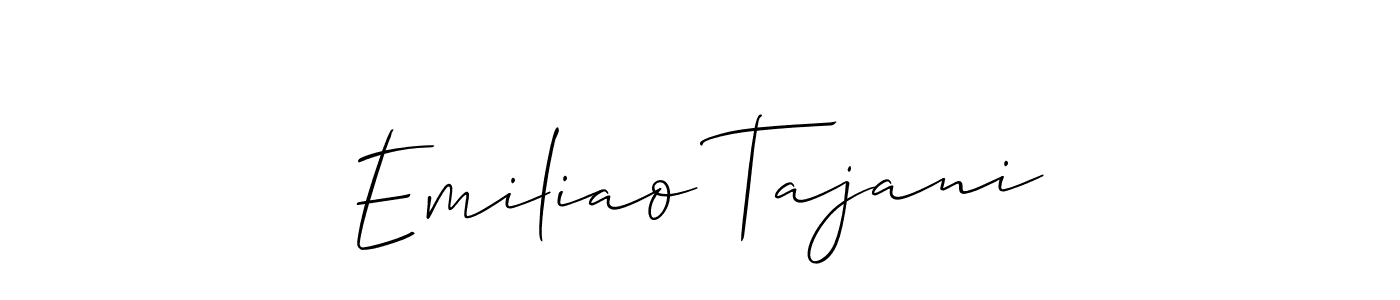 Make a short Emiliao Tajani signature style. Manage your documents anywhere anytime using Allison_Script. Create and add eSignatures, submit forms, share and send files easily. Emiliao Tajani signature style 2 images and pictures png