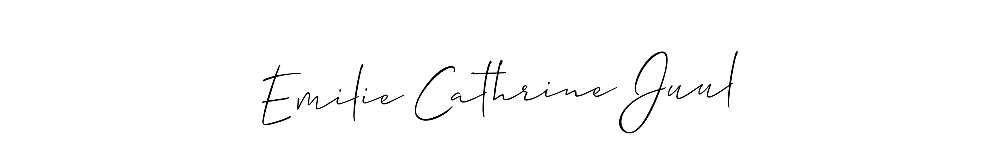 Also You can easily find your signature by using the search form. We will create Emilie Cathrine Juul name handwritten signature images for you free of cost using Allison_Script sign style. Emilie Cathrine Juul signature style 2 images and pictures png