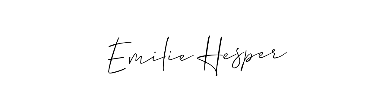 You should practise on your own different ways (Allison_Script) to write your name (Emilie Hesper) in signature. don't let someone else do it for you. Emilie Hesper signature style 2 images and pictures png