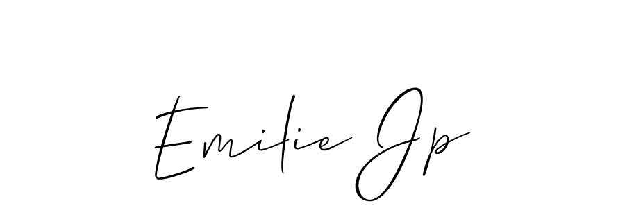 How to make Emilie Jp name signature. Use Allison_Script style for creating short signs online. This is the latest handwritten sign. Emilie Jp signature style 2 images and pictures png