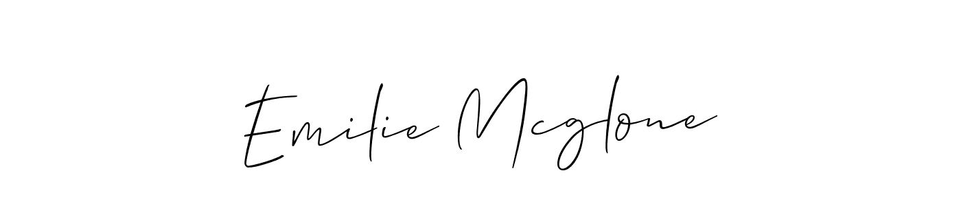 How to make Emilie Mcglone name signature. Use Allison_Script style for creating short signs online. This is the latest handwritten sign. Emilie Mcglone signature style 2 images and pictures png