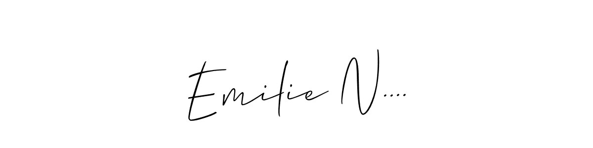 if you are searching for the best signature style for your name Emilie N..... so please give up your signature search. here we have designed multiple signature styles  using Allison_Script. Emilie N.... signature style 2 images and pictures png