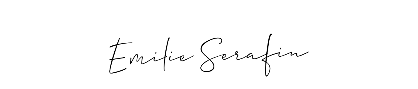 It looks lik you need a new signature style for name Emilie Serafin. Design unique handwritten (Allison_Script) signature with our free signature maker in just a few clicks. Emilie Serafin signature style 2 images and pictures png