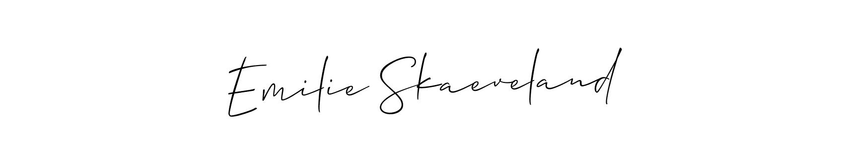 Also You can easily find your signature by using the search form. We will create Emilie Skaeveland name handwritten signature images for you free of cost using Allison_Script sign style. Emilie Skaeveland signature style 2 images and pictures png
