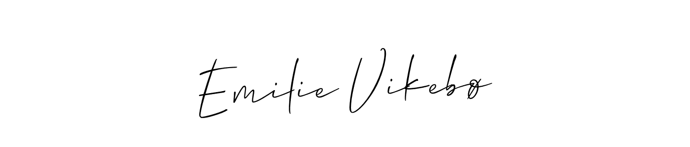 Make a beautiful signature design for name Emilie Vikebø. With this signature (Allison_Script) style, you can create a handwritten signature for free. Emilie Vikebø signature style 2 images and pictures png