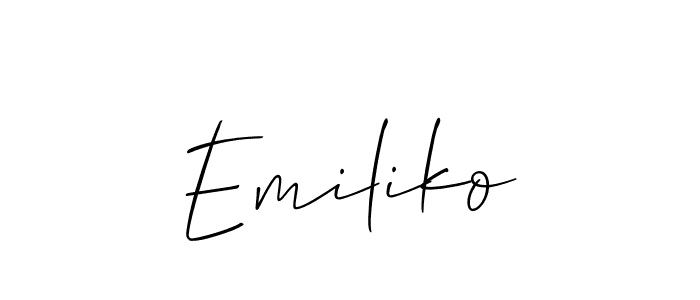 Emiliko stylish signature style. Best Handwritten Sign (Allison_Script) for my name. Handwritten Signature Collection Ideas for my name Emiliko. Emiliko signature style 2 images and pictures png