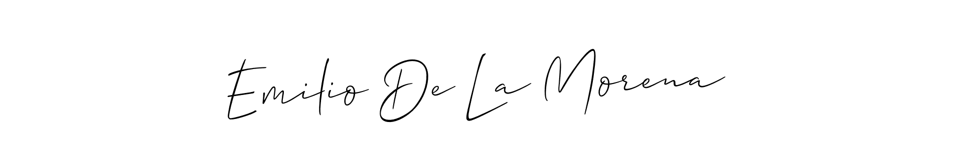 if you are searching for the best signature style for your name Emilio De La Morena. so please give up your signature search. here we have designed multiple signature styles  using Allison_Script. Emilio De La Morena signature style 2 images and pictures png
