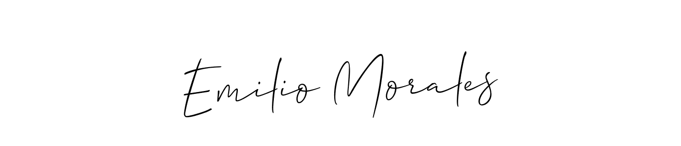 Emilio Morales stylish signature style. Best Handwritten Sign (Allison_Script) for my name. Handwritten Signature Collection Ideas for my name Emilio Morales. Emilio Morales signature style 2 images and pictures png