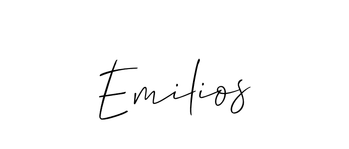 Use a signature maker to create a handwritten signature online. With this signature software, you can design (Allison_Script) your own signature for name Emilios. Emilios signature style 2 images and pictures png