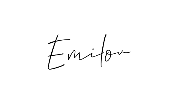 Design your own signature with our free online signature maker. With this signature software, you can create a handwritten (Allison_Script) signature for name Emilov. Emilov signature style 2 images and pictures png