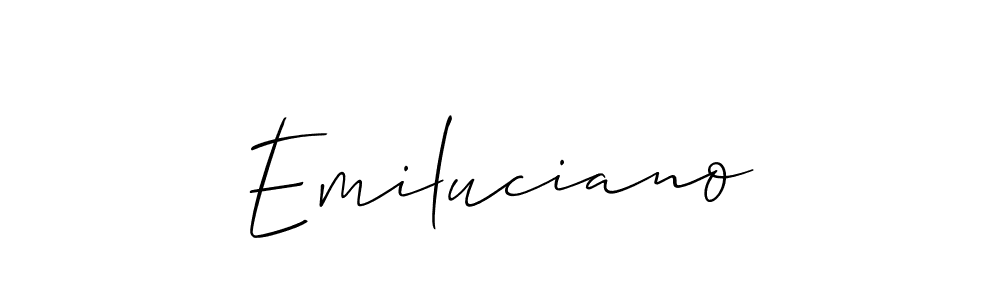 Make a beautiful signature design for name Emiluciano. With this signature (Allison_Script) style, you can create a handwritten signature for free. Emiluciano signature style 2 images and pictures png