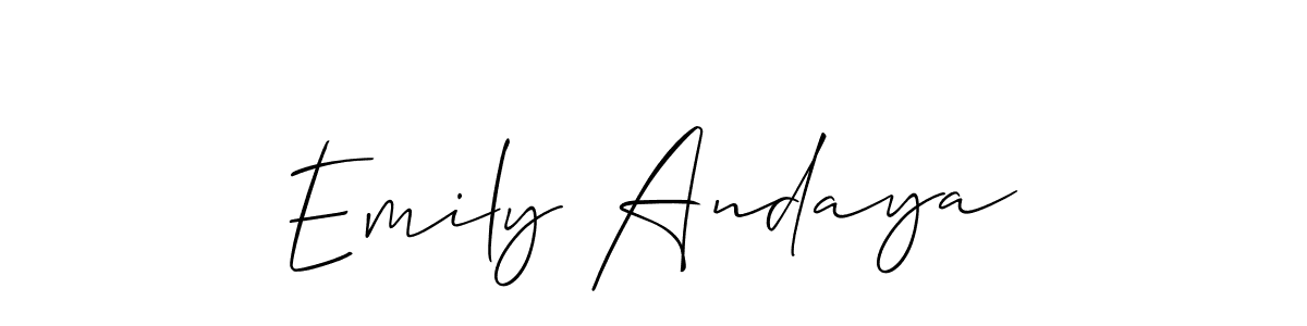 It looks lik you need a new signature style for name Emily Andaya. Design unique handwritten (Allison_Script) signature with our free signature maker in just a few clicks. Emily Andaya signature style 2 images and pictures png