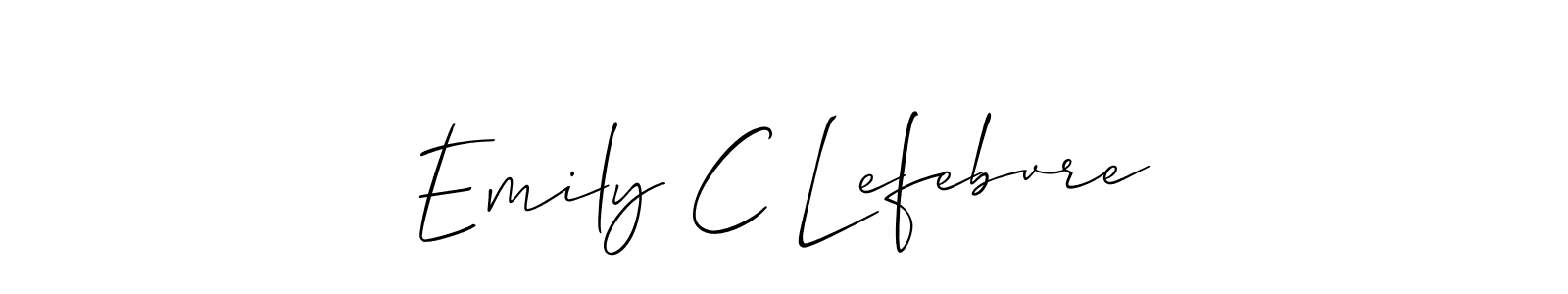 Emily C Lefebvre stylish signature style. Best Handwritten Sign (Allison_Script) for my name. Handwritten Signature Collection Ideas for my name Emily C Lefebvre. Emily C Lefebvre signature style 2 images and pictures png