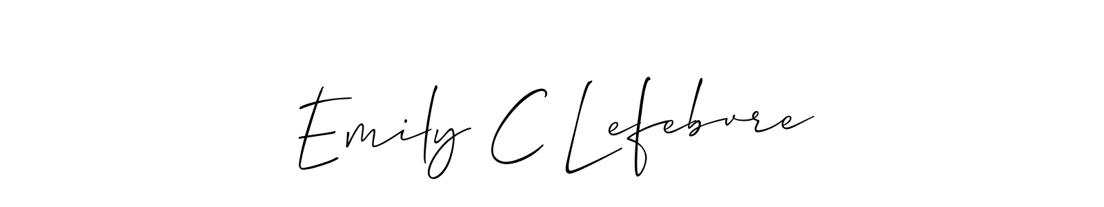 Emily C Lefebvre stylish signature style. Best Handwritten Sign (Allison_Script) for my name. Handwritten Signature Collection Ideas for my name Emily C Lefebvre. Emily C Lefebvre signature style 2 images and pictures png