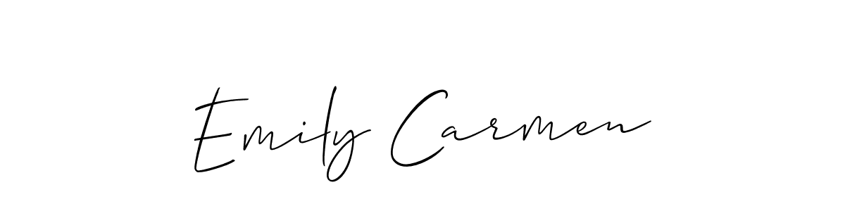 Create a beautiful signature design for name Emily Carmen. With this signature (Allison_Script) fonts, you can make a handwritten signature for free. Emily Carmen signature style 2 images and pictures png