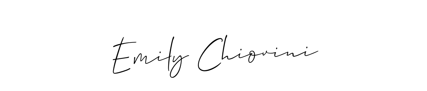 The best way (Allison_Script) to make a short signature is to pick only two or three words in your name. The name Emily Chiovini include a total of six letters. For converting this name. Emily Chiovini signature style 2 images and pictures png