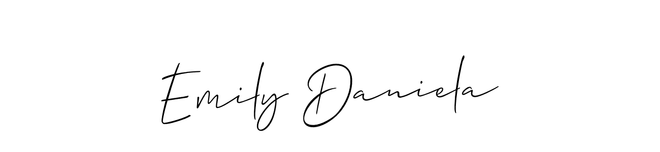 if you are searching for the best signature style for your name Emily Daniela. so please give up your signature search. here we have designed multiple signature styles  using Allison_Script. Emily Daniela signature style 2 images and pictures png