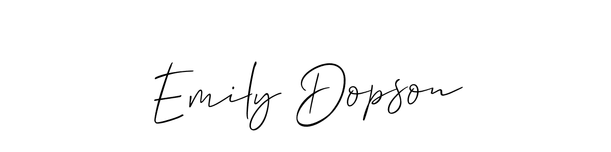 if you are searching for the best signature style for your name Emily Dopson. so please give up your signature search. here we have designed multiple signature styles  using Allison_Script. Emily Dopson signature style 2 images and pictures png