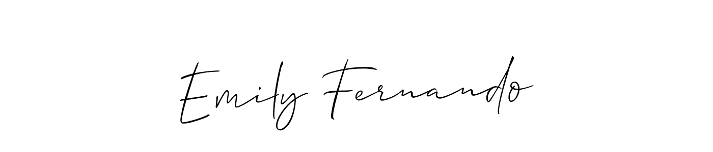Create a beautiful signature design for name Emily Fernando. With this signature (Allison_Script) fonts, you can make a handwritten signature for free. Emily Fernando signature style 2 images and pictures png