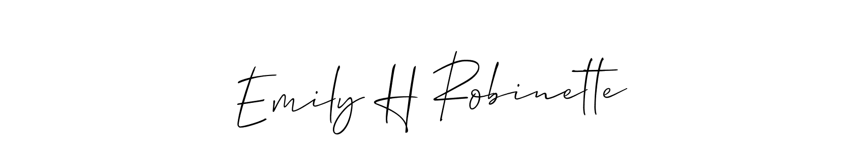 How to make Emily H Robinette signature? Allison_Script is a professional autograph style. Create handwritten signature for Emily H Robinette name. Emily H Robinette signature style 2 images and pictures png