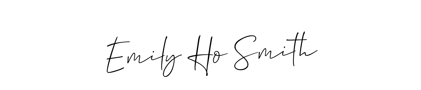 The best way (Allison_Script) to make a short signature is to pick only two or three words in your name. The name Emily Ho Smith include a total of six letters. For converting this name. Emily Ho Smith signature style 2 images and pictures png